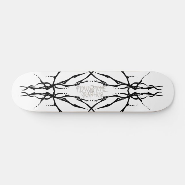 Deer Skull Tribal Design for deer Hunters black Skateboard Deck (Horz)