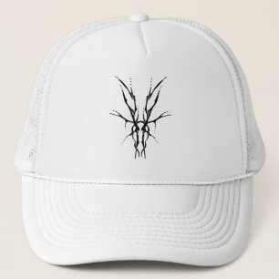 Deer Skull Tribal Design for deer Hunters black Trucker Hat