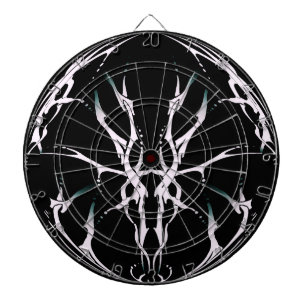 Deer Skull Tribal Design for deer Hunters white Dart Board