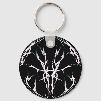 Deer Skull Tribal Design for deer Hunters white Keychain
