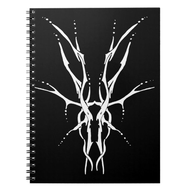 Deer Skull Tribal Design for deer Hunters white Notebook (Front)