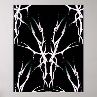 Deer Skull Tribal Design for deer Hunters white Poster
