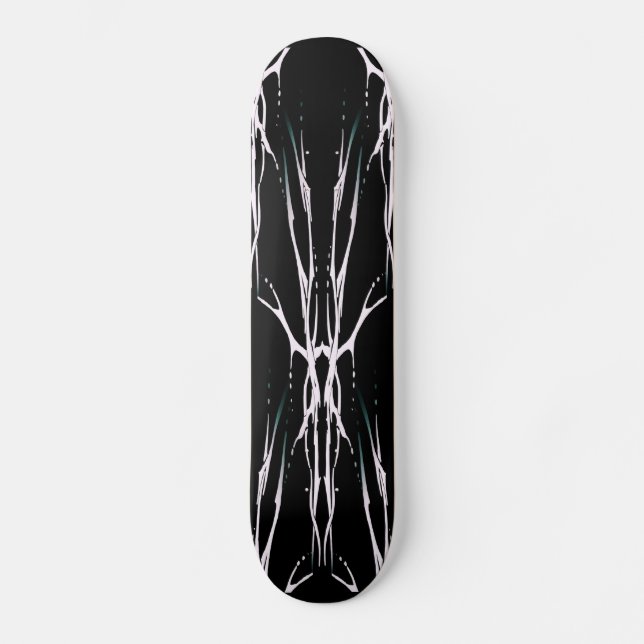 Deer Skull Tribal Design for deer Hunters white Skateboard (Front)