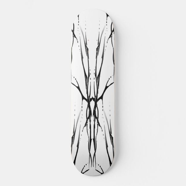 Deer Skull Tribal Tattoo Design Digital Mirror Skateboard (Front)