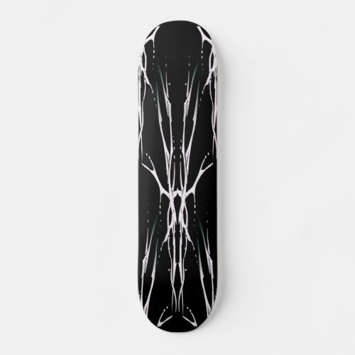 Deer Skull Tribal Tattoo Design _ white on black Skateboard