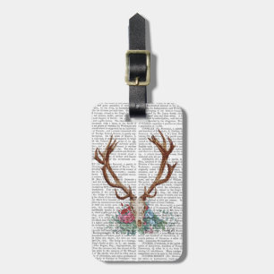Deer Skull With Flowers 2 Luggage Tag