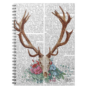 Deer Skull With Flowers 2 Notebook