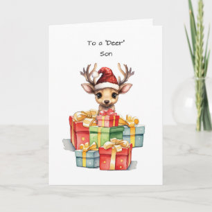 Deer Son Cute Christmas Piles of Love Card