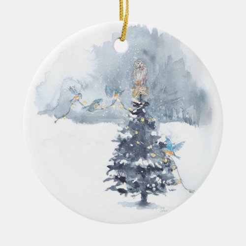 Deer  Squirrel Decorate Ceramic Ornament