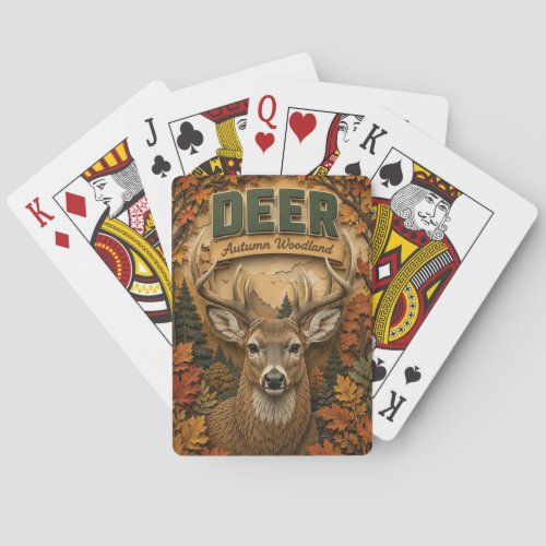 Deer Stag Autumn Woodland POPCUT Poker Cards