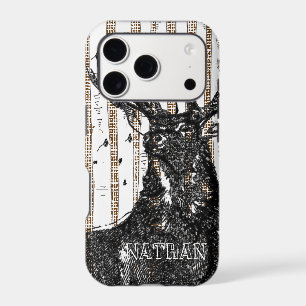 Deer/Stag Birch Tree Personalize  iPhone 17 Pro Case