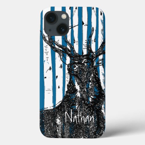 DeerStag Birch Tree Personalize iphone Case