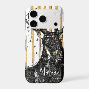 Deer/Stag Birch Tree Personalize iphone iPhone 17 Pro Case