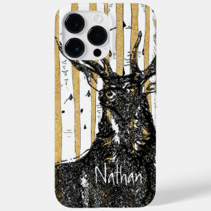 Deer/Stag Birch Tree Personalize iphone Case-Mate iPhone 14 Pro Max Case