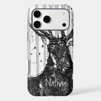 Deer/Stag Birch Tree Personalize iphone 17 Pro Max Case