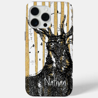 Deer/Stag Birch Tree Wildlife Major Hunter Grad iPhone 15 Pro Max Case