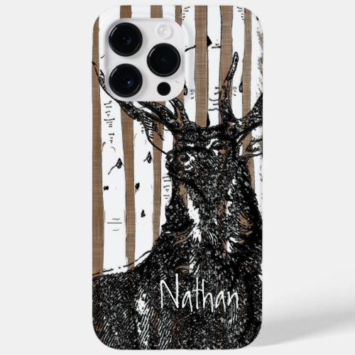 DeerStag Birch Tree Your Name or Quote Case_Mate iPhone 14 Pro Max Case