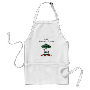 Deer Stag by Tree Heraldic Crest Emblem Adult Apron