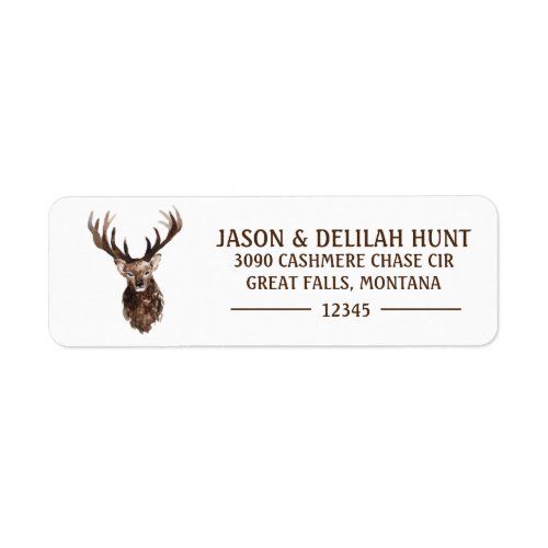 Deer Stag Rustic Forest Hunting Return Address Label
