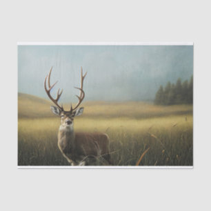 Deer Stag standing in Field of Grass Decoupage Tissue Paper