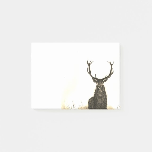 Deer Stag Wildlife Post-It Sticky Notes 4" x 6" (Front)
