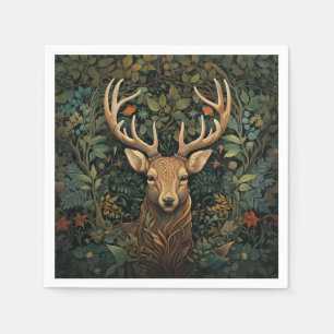 Deer Stag with Antlers in Magic Forest Napkins