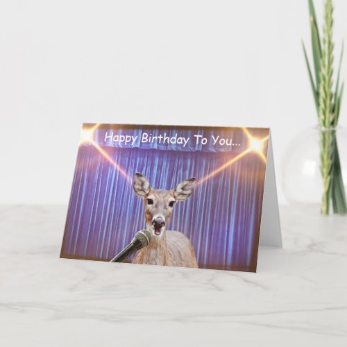 Deer Stage Spotlight Birthday Card