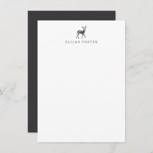 Deer Stationery - Buck Thank You Note Cards