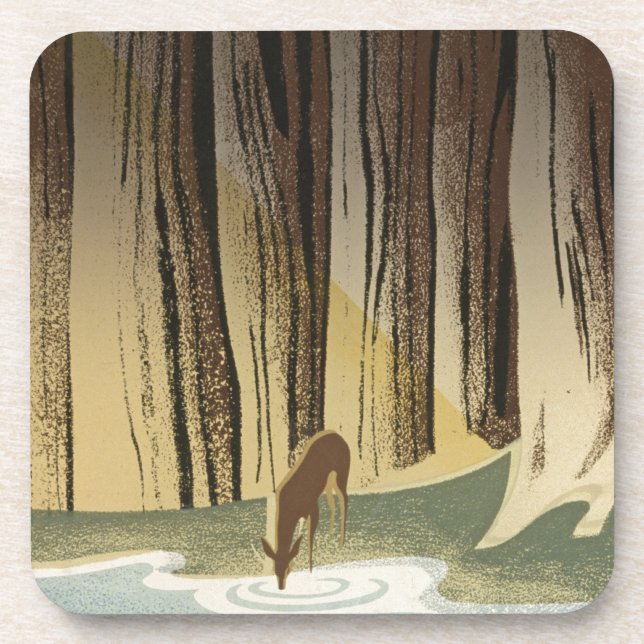 Deer & Stream Drink Coaster (Front)