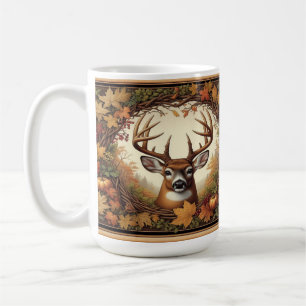 Deer Surrounded By Autumn Leaves Coffee Mug