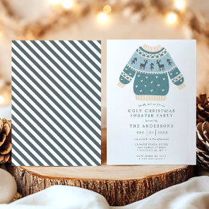 Deer Tacky Ugly Christmas Sweater Party Invitation