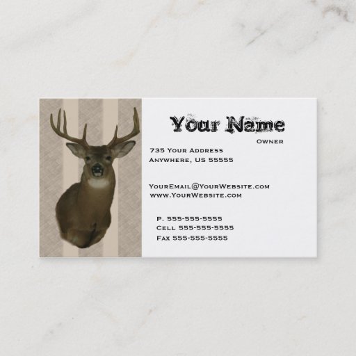 Customizable Deer Taxidermy Business Cards