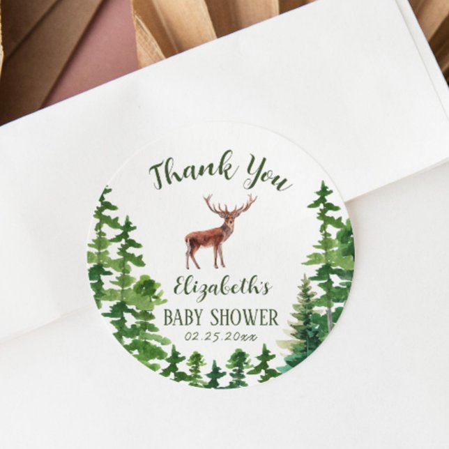 Deer Thank You  Classic Round Sticker (Creator Uploaded)
