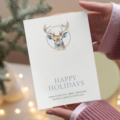 Deer Themed Christmas Personalized Holiday Card