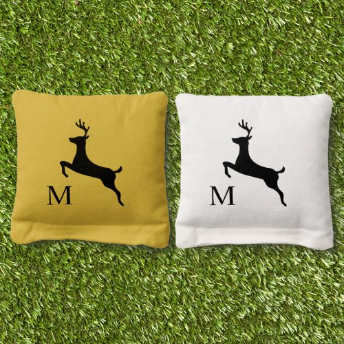 Deer Themed Family Monogram Cornhole Bags