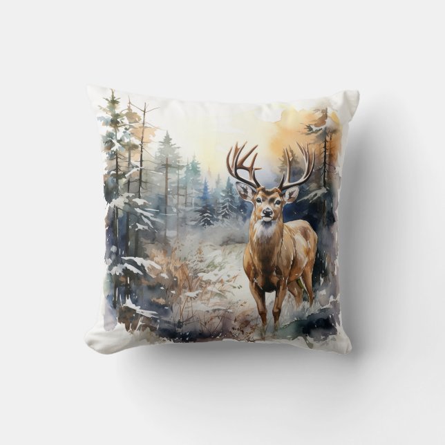 Deer Throw Pillow (Front)
