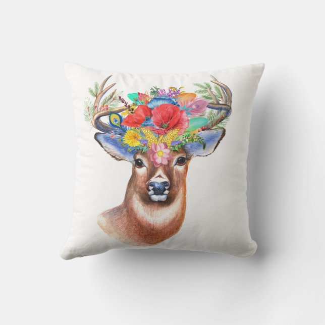 Deer Throw Pillow (Back)