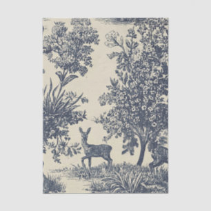 Deer Toile Pattern Woodland Scenic Botanical Tissue Paper