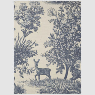Deer Toile Pattern Woodland Scenic Botanical Tissue Paper
