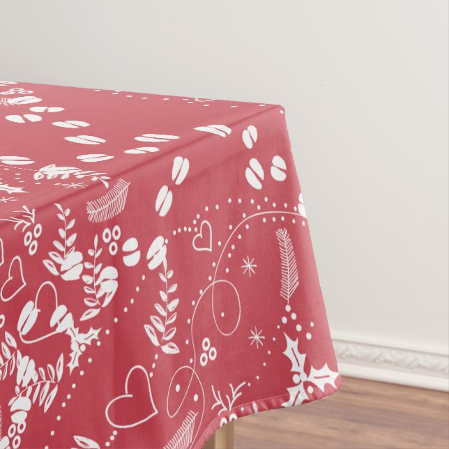 Deer Tracks Pattern Cottage Hunting Lodge Tablecloth (In Situ)