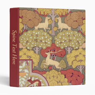 Deer &Tree Squirrel Bird Rowan Berries Art Nouveau 3 Ring Binder