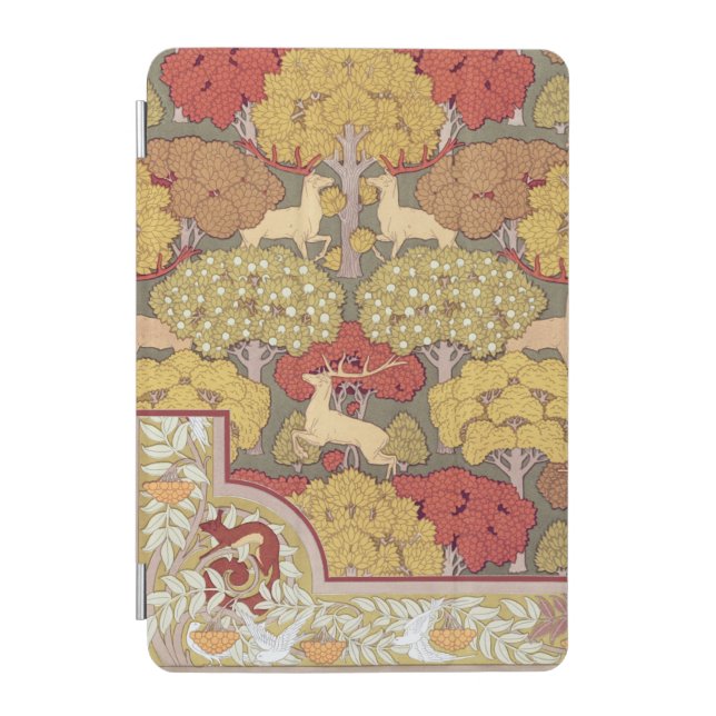 Deer &Tree Squirrel Bird Rowan Berries Art Nouveau iPad Mini Cover (Front)