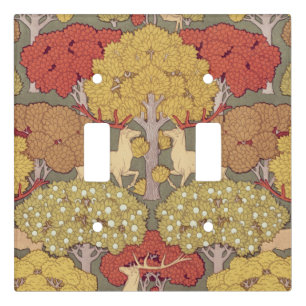 Deer &Tree Squirrel Bird Rowan Berries Art Nouveau Light Switch Cover