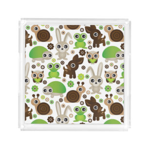deer turtle bunny animal wallpaper acrylic tray