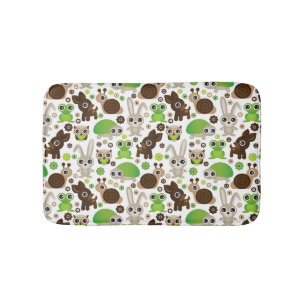 deer turtle bunny animal wallpaper bathroom mat