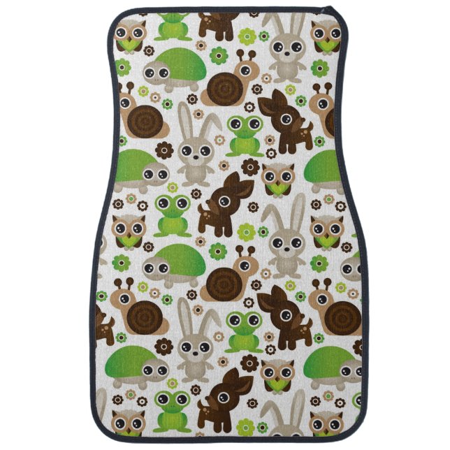 deer turtle bunny animal wallpaper car floor mat (Front)