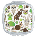 deer turtle bunny animal wallpaper compact mirror