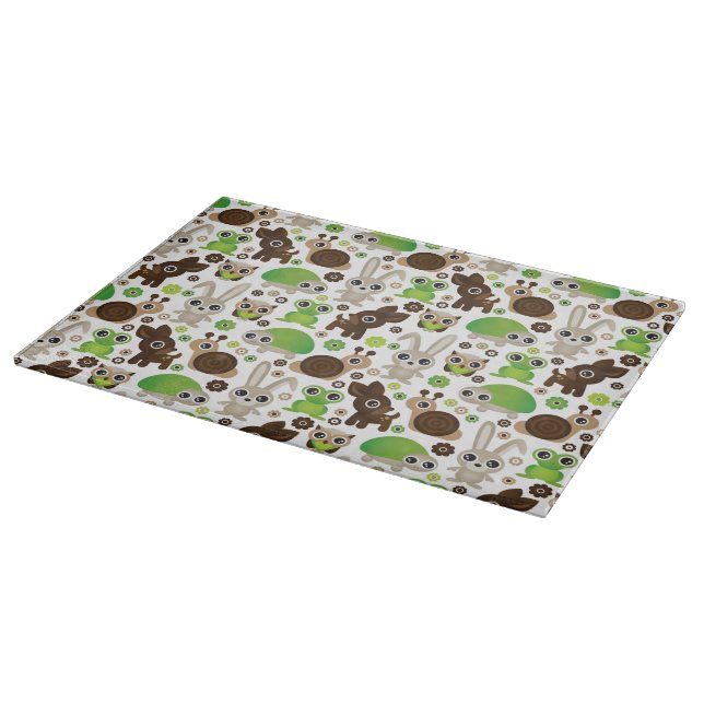 deer turtle bunny animal wallpaper cutting board (Corner)