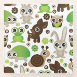 deer turtle bunny animal wallpaper glass coaster