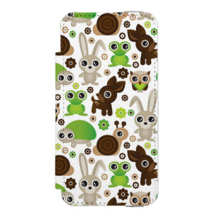 deer turtle bunny animal wallpaper wallet case for iPhone SE/5/5s